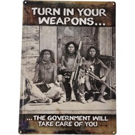 12" x 17" 3D Pop Out Thick Metal Tin Sign. 2nd Amendment Right, All Weather, Outside Sign (Turn in Y