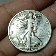 koin perak amerika 1/2 Half Dollar 1936 silver