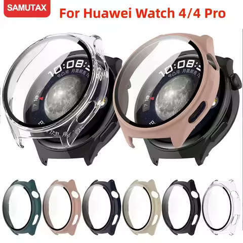 Glass + Case for Huawei Watch 4 Pro Accessoroy PC All-around Bumper Protective Cover + Screen Protec