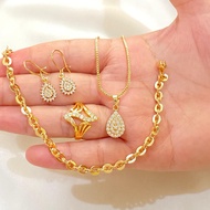 Titanium set Anti-rust, fade-resistant glass drop gemstoneWanita