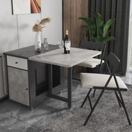 安晴傢俬 - 水泥灰 蝴蝶枱 162x80cm工業風折疊餐桌 多功能伸縮飯枱 淨餐枱