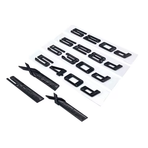 Gloss Black 520d 525d 528d 530d 535d 540d 550d Old Letters Rear Trunk Emblem Badge Sticker for BMW 5
