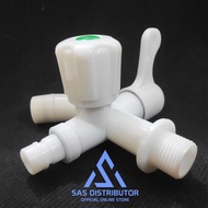 Kran Air Cabang Dua PVC Frud/Keran Tembok 1/2" inch Plastik/Kran 2 Cabang/Kran Shower/ Kran Cabang