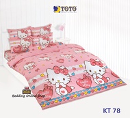 TOTO (KT78) ลายคิตตี้ Hello Kitty  ชุดผ้าปูที่นอน ชุดเครื่องนอน ผ้าห่มนวม  ยี่ห้อโตโตแท้100%