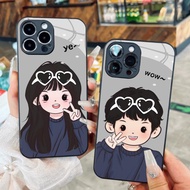 Glass Case bag drunk hi wearing heart glasses for iPhone 16 15 14 13 12 11 8 7 6 6s 6p 7p 8p 6g 7g 8
