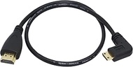 CERRXIAN 50cm 19.6inch High Speed Gold Plated Mini HDMI Left Angle Male to HDMI Male Cable (Black) L