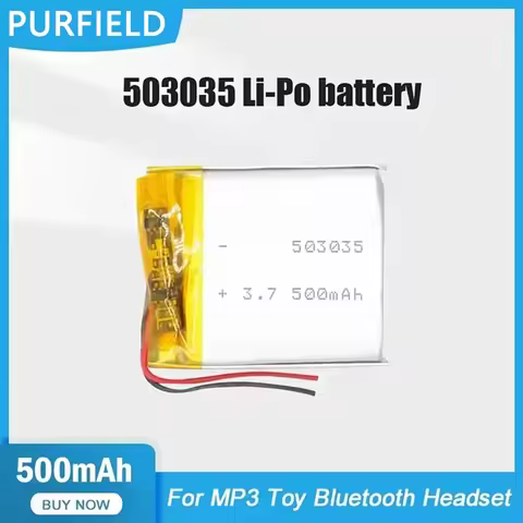 PURFIELD 3.7V 503035 500mAh Rechargeable Battery Polymer Lithium Battery For LED Light Driving Recor
