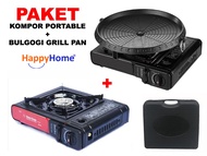 PAKET Sonifer KOMPOR PORTABLE BBQ BULGOGI GRILL PAN BULAT Happy Home