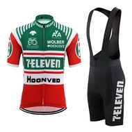 Cycling Jersey 7 Retro Men Vintage Bike Clothing Wear Road Mtb Mountain Team Racing Red Green Top Maillot Ciclismo Ropa Eleven