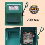 Fuse Box ONLY 30amp Safety Switch 2 Pole Electrical Green Free Screw, FUSE NOT included