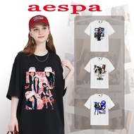 Merch aespa T-shirt, Trendy Print Member Winter/Ningning/Karina/Giselle, Indonesian Concert Support 