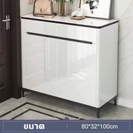 Flower ตู้รองเท้า ตู้เก็บรองเท้า ชั้นวางรองเท้า มินิมอล ตู้รองเท้าสีครีม ที่ใส่รองเท้า ผ้าใบ มีบานพั