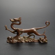 Màu Đồng Cổ Ware God Beast Ngôi Nhà Thị Trấn Rồng Xanh Dragon Beast Spirit Beast Đồ Trang Trí Kẹp Gi