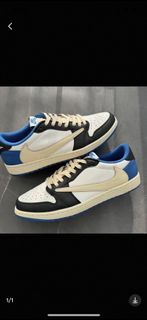 #Nike/耐克 全新正品可過驗AJ1 白藍閃電倒鉤2.0 二代倒鉤 TS聯名倒鉤 板鞋 