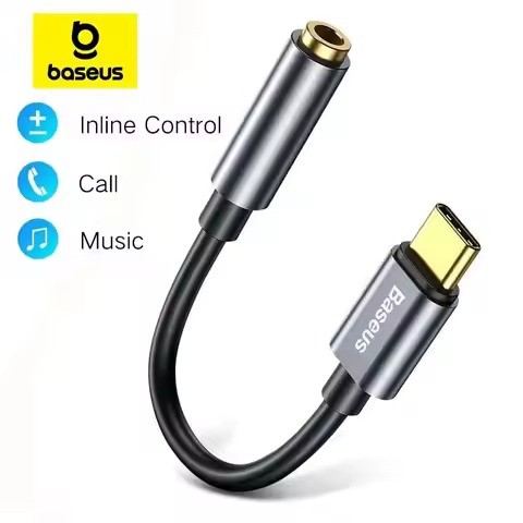 Baseus Type C to 3.5mm Earphone Jack AUX USB C Cable Adapter for Huawei P40 P30 Pro Xiaomi 10 9 Type