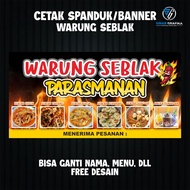 CETAK SPANDUK WARUNG SEBLAK | CETAK BANNER SEBLAK | Bisa Ganti Nama Menu Dll