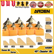 ARDEN Router Bit - 45° Chamfer Bit ( #115 / #116 / #117 / #118 / #119 / #120 / #121 / #122 )