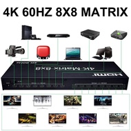 Ultra HD 4k 60Hz Matrix HDMI 2.0 สวิตช์ 8x8 HDMI Matrix 8 In 8 Out Splitter พร้อม EDID RS232 สวิตช์