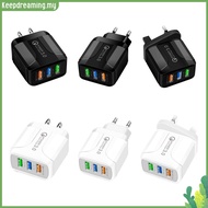 ✿ keepdreaming ✿  5V 2.4A 3 Port USB QC 3.0 Fast Charging Travel Wall Charger for iPhone Samsung A
