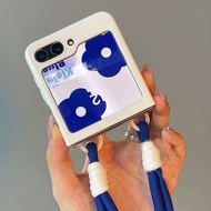 [Clover 2020] Ốp lưng Galaxy Z Flip 7 FE 6 5 4 3 màu trắng nhựa cứng có dây đeo