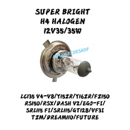 H4 HALOGEN BULB MENTOL SUPER BRIGHT 12V35/35W Y15ZR Y16ZR LC135 V4-V8 FZ150 W110 FUTURE DASH RS150 R