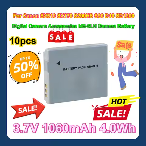 For Canon SX510 SX170 S200HS S90 D10 SD1200 Digital Camera Accessories NB-6LH Camera Battery Replace