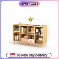 【Pure Care】 2-Tier 8-Cube Storage Cabinet / Wooden Bookcase Shelf / 120 x 30 x 72 cm / Vintage Wood,