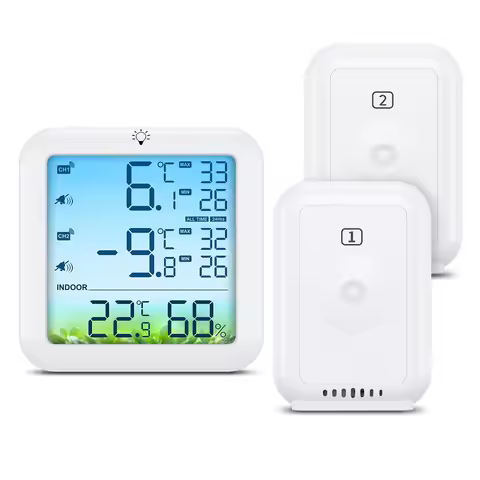 ORIA Wireless Freezer Thermometer Refrigerator Thermometer Fridge Freezer Temperature Monitor with A