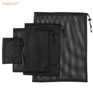 BDGF Black White Durable Mesh Drawstring Bag Storage Pouch Multi Purpose Home Travel Outdoor Activity Laundry Bag Stuff Sack SG