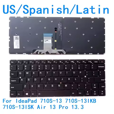 % New US Spanish Latin Laptop Backlit Keyboard IdeaPad 710S-13 710S-13IKB 710S-13ISK 13 Pro 13.3 PC4