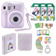 Instax Mini 12 Instant Camera with Case, 60 Fujifilm Prints, Decoration Stickers, Frames, Photo Albu