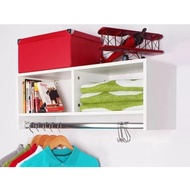 [READY STOCK] Wall Mounted 2-Cube Open Cabinet with A Steel Hanger - Design E (White)