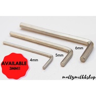 3mm 4mm 5mm 6mm Allen Key Hexagon per piece Alloy steel DIY Flat Plated Strong Durable hex key
