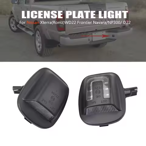 1Pair LED License Number Plate Light Car For Nissan Xterra（Roniz）WD22 1999-2004 Frontier Navara NP30