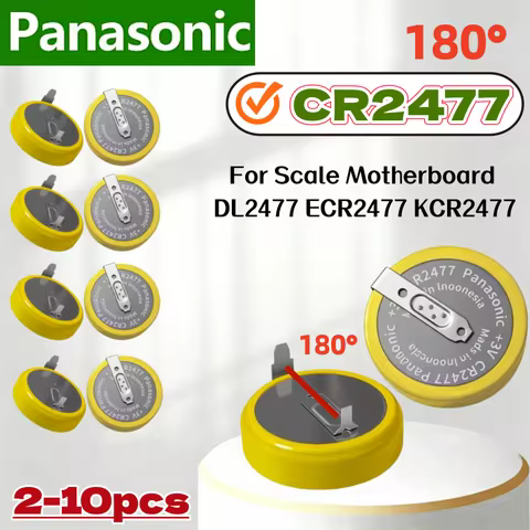 100% Original Panasonic CR2477 3V Cell Lithium Button Battery with Pins for Scale Motherboard DL2477