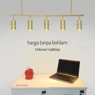 [Ready] Lampu Gantung Gold Panjang 90Cm Spotlight 5Lampu Dekorasi Cafe