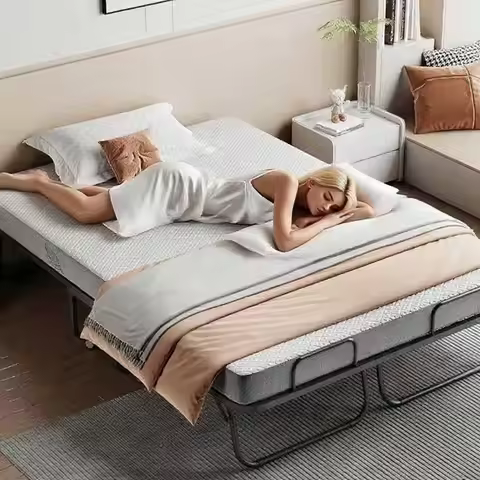 75x54 Foled Bed with Mattress, Full Size Rollaway Bed, Comfortable Sleep for Guest, Easy to Store, S