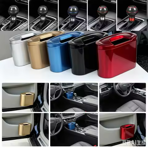 Car Trash Can Garbage Holder Ashtray Storage Bag Accessories Auto Door Seat Back Visor Trash Paper D
