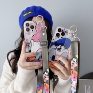 Xiaomi Mi 10T 10T Pro 11X 11i 11X Pro Xiaomi 12T 12T Pro Xiaomi Redmi 11 Prime 4G 12C 11A Cute Cartoon Donald Duck Daisy Duck Phone Case TPU Case with Wristband and Long Lanyard