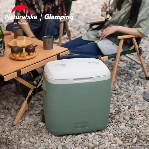 Naturehike 38L Outdoor Trolley Cooler Box Large Capacity Camping Refrigerator Food Preservation Box 