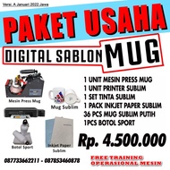 PAKET MESIN SABLON PRESS MUG / SABLON PRESS MUG / MUG COATING POLOS