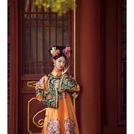 Forbidden City Inspired Long Print Dress - Perfect for Historical Photoshoots