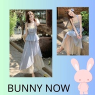 Women's outfit Set: checkered silk shirt with cotton cup and mesh skirt, youthful and feminine, beau