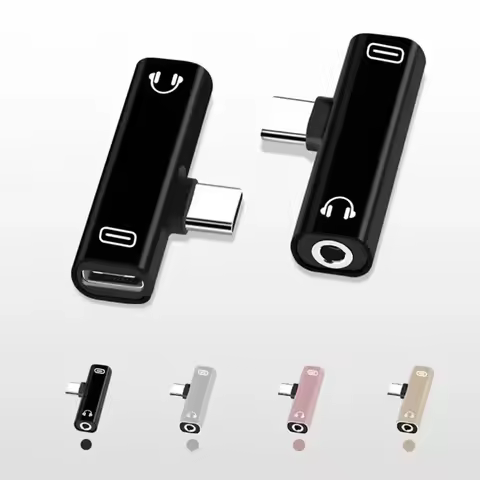2 IN1 Type C To 3.5mm Jack Earphone Charging Cable Audio Converter for Samsung Xiaomi Nokia Huawei H