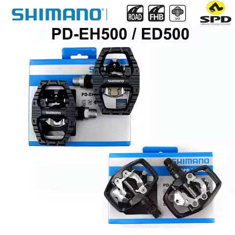 SHIMANO PD ED500 EH500 Dual-Sided Platform / Clipless SPD Pedals with Cleat SM-SH56 Original PD-ED50