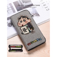 mini wallet small wallet Kanvas Crayon Shin-Chan Dompet Panjang Sederhana Ultra-nipis Dompet Panjang