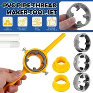 6Pcs PVC Thread Maker Tool Pipe Threader Kit with 1/2 Inch 3/4 Inch 1 Inch Dies Pipe Threader Plumbing Manual Hand Tool for PVC Pipe