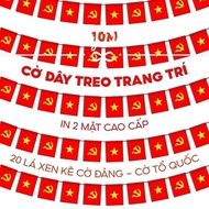 Festival decorative flag string printed on 1 side and 2 sides, 10 meters long, made of high quality 