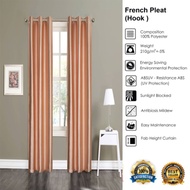 langsir blackout=langsir sliding door= [KAIN PALING TEBAL] Eyelet/Hook Langsir Tingkap Curtain Window Plain Colour BLACK