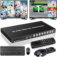 4K 8×1 HDMI Multi-viewer with KVM,4K Multi-Picture Switcher Switch 8 in 1 Out 1080P Quad Screen Mult